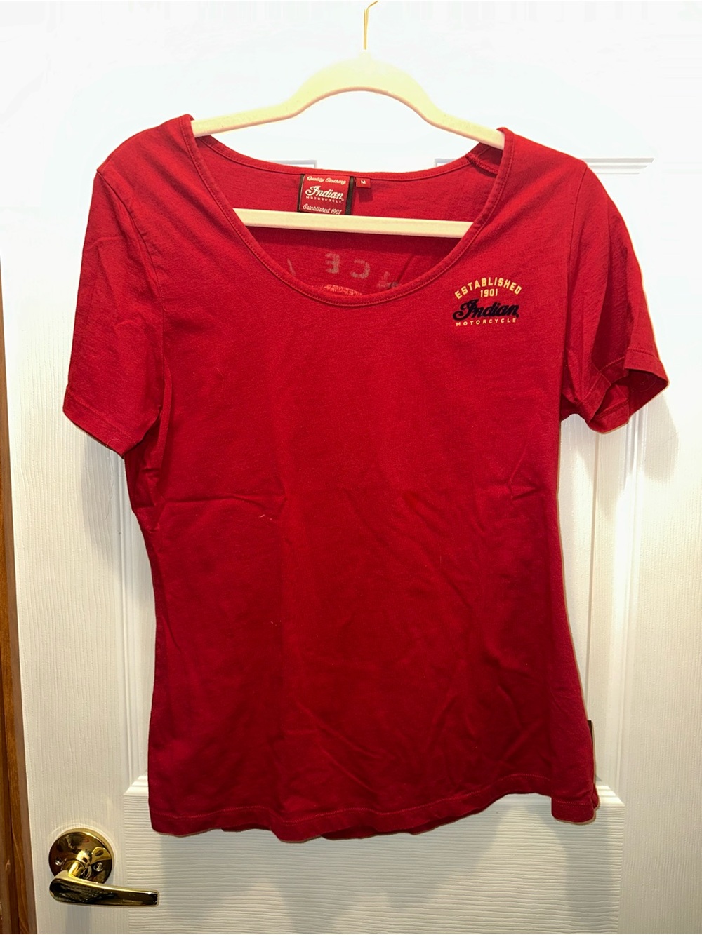 Indian Motorcycles Women's Red Scoop Neck Tee